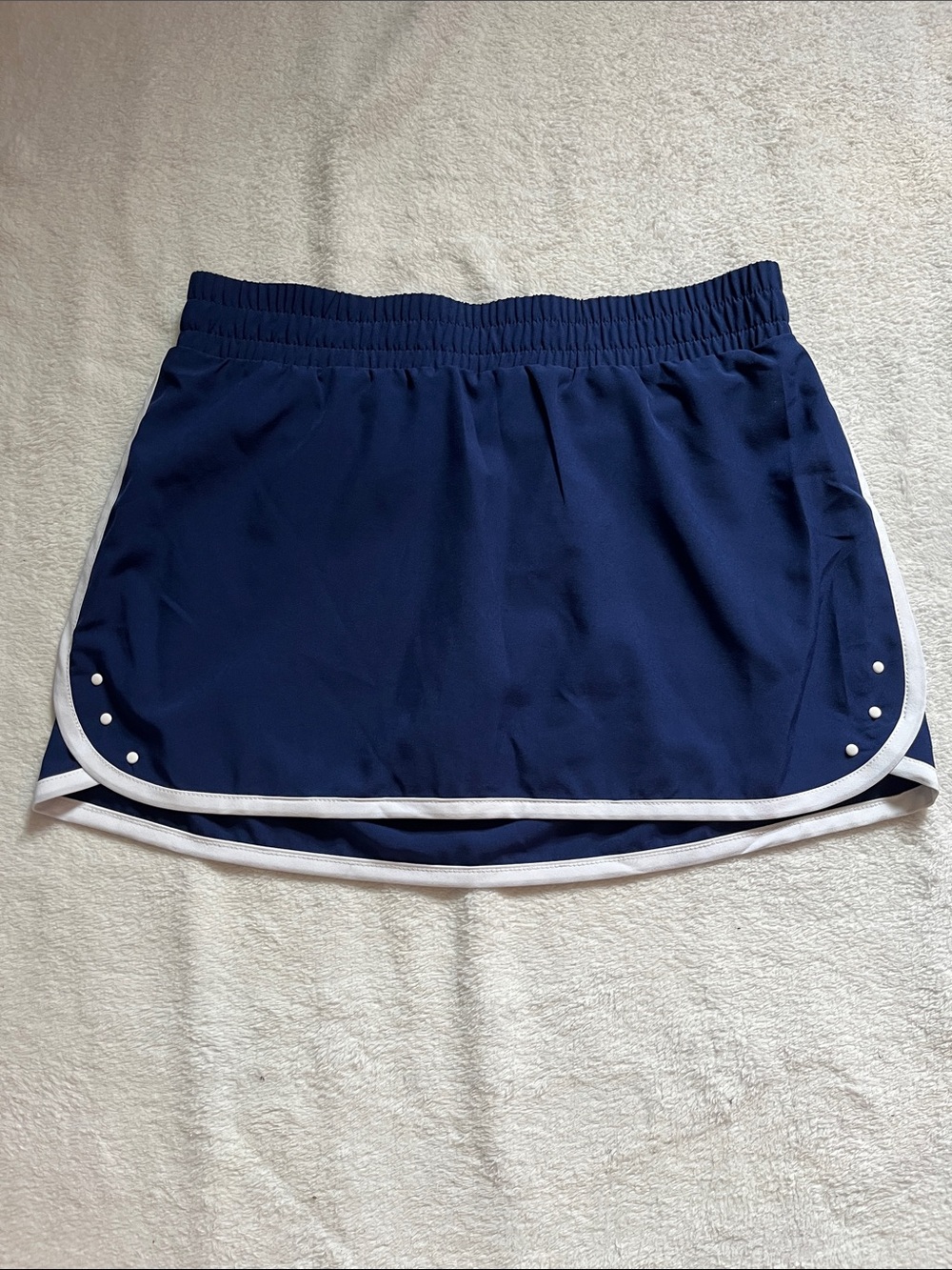 Fabletics Navy Blue Athletic Skort with White Trim